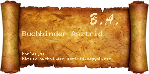 Buchbinder Asztrid névjegykártya